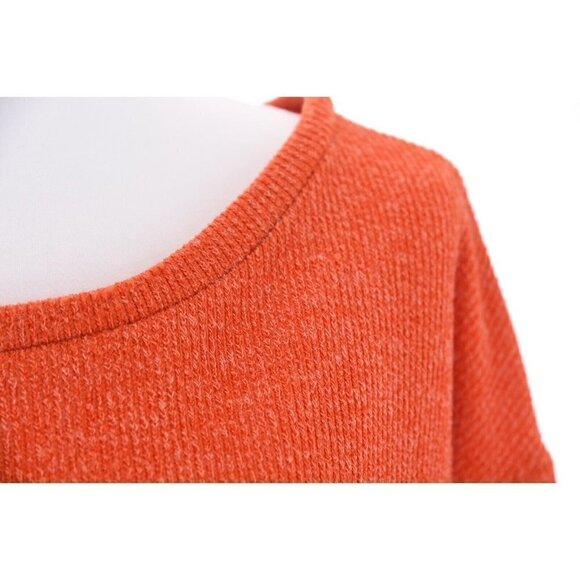 Easel Anthropologie Oversized Swing Knit Sweater Tunic Top Babydoll Orange Sz S - Picture 4 of 9